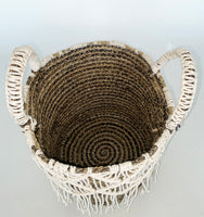 Round Basket Woven Natural Water Hyacinth