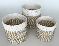 Basket Woven Natural Water Hyacinth (set of 3)