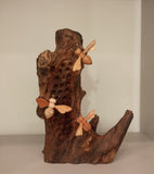 3 Bees on Driftwood