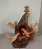 5 Birds with Egg on Driftwood