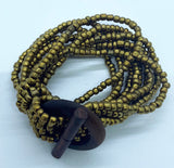 Elastic Beads Bracelet Solid Color Line Wooden Closing