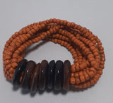 Elastic Beads Bracelet Wooden Mixture