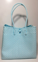 Bags from Recycled Plastic (White-Turquoise)