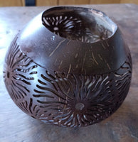 Carved Coconut Shell For T-Light (3 Colors)