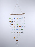 Beach glass wind chime and driftwood 7 string