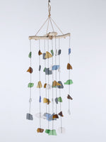 Beach glass wind chime and driftwood