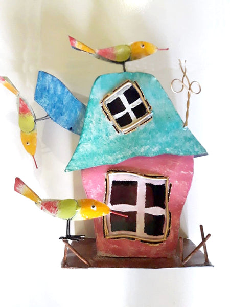 Birdhouse candle holder