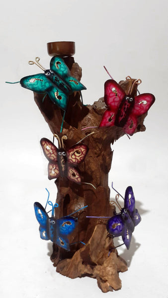 5 Butterfly Party on Wood