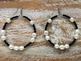 Large Earrings with Fresh Water Pearls