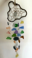 Hanging Wood and Glass as Dream Catcher Multicolor