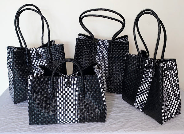 Bags from Recycled Plastic (White-Black / Black)