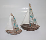 Boat with Sail form beach Glass