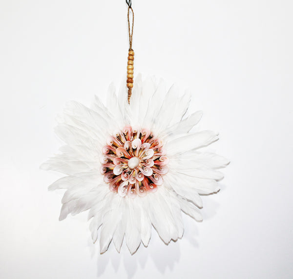 Hanging Shell Feather Flower
