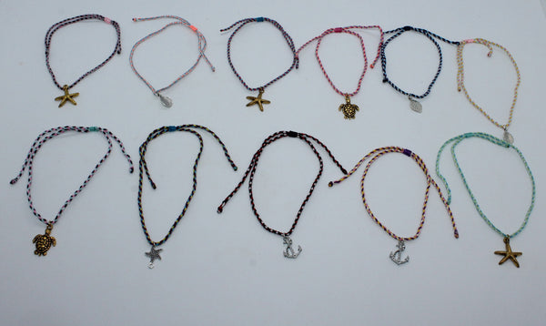 Anklet pack of 10 mix Color and Pendant