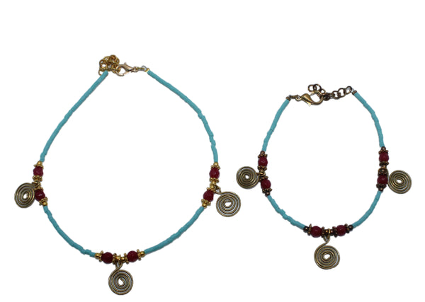 Anklet or Bracelets in Turquoise / India Style