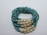 Elastic Beads Bracelet with Fresh Water Pearls