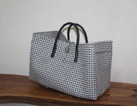 Bags from Recycled Plastic (White / Black-Handle)