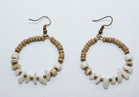 Earrings from Wood Beads and Stone
