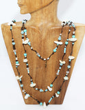 Necklace from Wood Beads, Shell and Artificial Stone