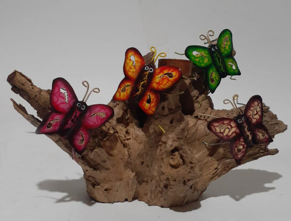 Butterfly Party on Wood