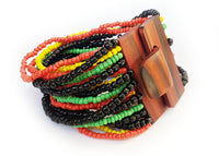 Elastic Beads Bracelet Solid Color Line Wooden Closing