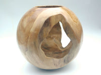 Round bowl vase in Teak Root Wood