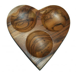 Heart Plate Large with 3 holes (Teak)